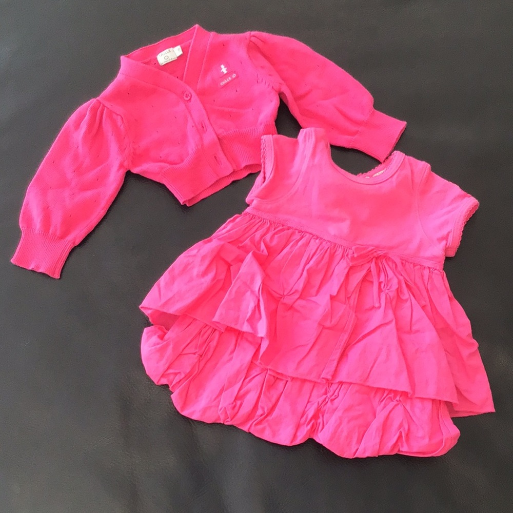 Taille Girls 3M -Bubble dress and shrug - Like new